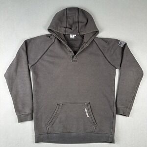 Tyndale FR Flame Resistant Henley Hoodie Men XL Long Gray Pullover CAT 2 USA